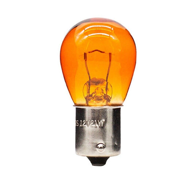 MOTOLITE OFFSET PIN 10PC Rear Tail Light Indicator Globe Amber BA15S 12V 21W