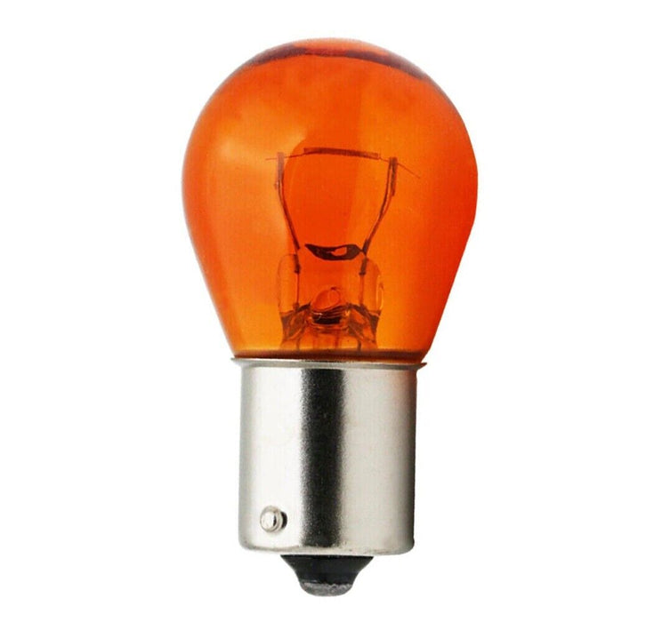 MOTOLITE OFFSET PIN 10PC Rear Tail Light Indicator Globe Amber BA15S 12V 21W