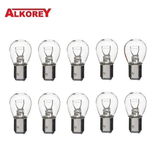 10PC Signal Indicator Wedge Light Bulbs S25 12V 21/5W AMBER Globes BAY15D Clear