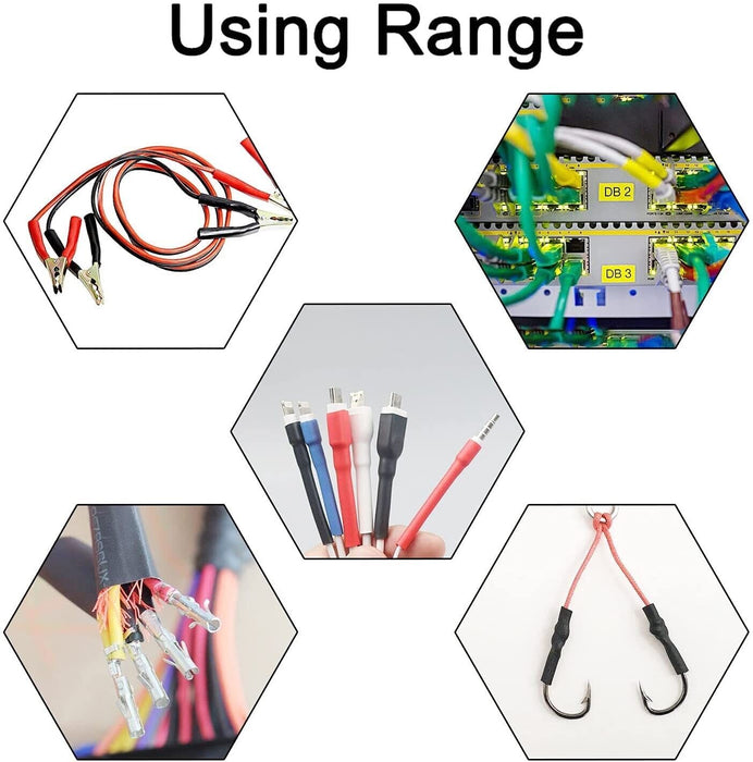 250Pcs Cable Heat Shrink Tubing Sleeve Wire Wrap Tube 2:1 Assortment Kit Tool