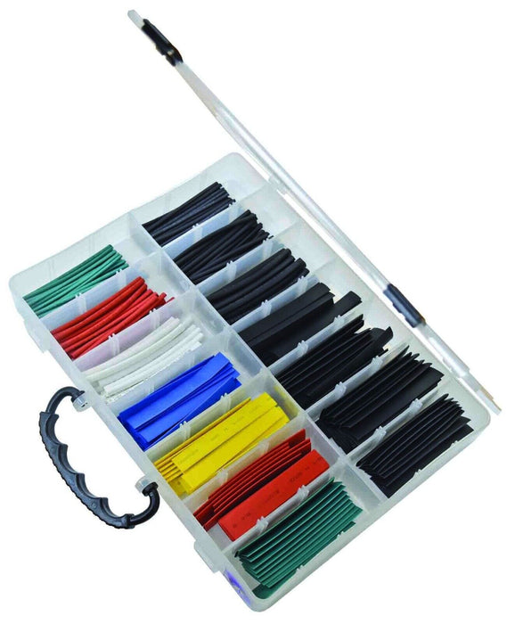 250Pcs Cable Heat Shrink Tubing Sleeve Wire Wrap Tube 2:1 Assortment Kit Tool