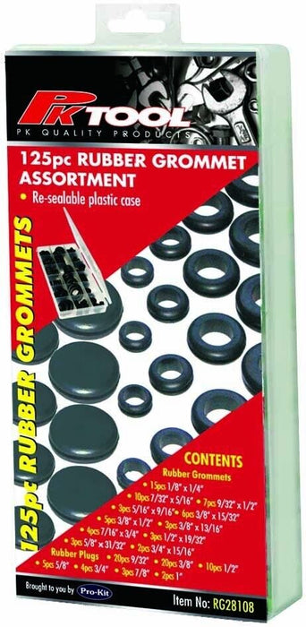 125 Grommet Firewall Hole Plug Rubber Set Electrical Wire Gasket Assortment Kit