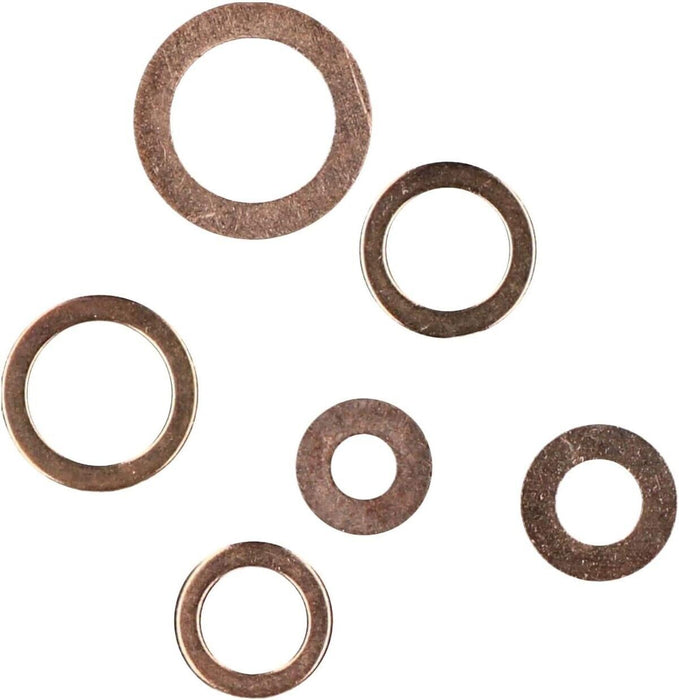 PK TOOL 110 PC COPPER WASHER SET ASSORTMENT KIT 5 - 6 - 8 - 10 - 12 - 16mm