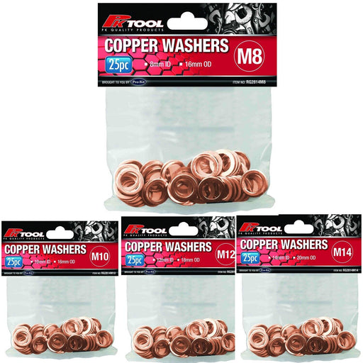 M8/M10/12/M14 25PC Copper washers washer Red paper fibre washers gasket kit - FISHER DISCOUNT