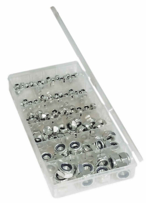 PK TOOL 150Pcs Nylon Insert Nylon Lock Nut Locknuts for Household METRIC