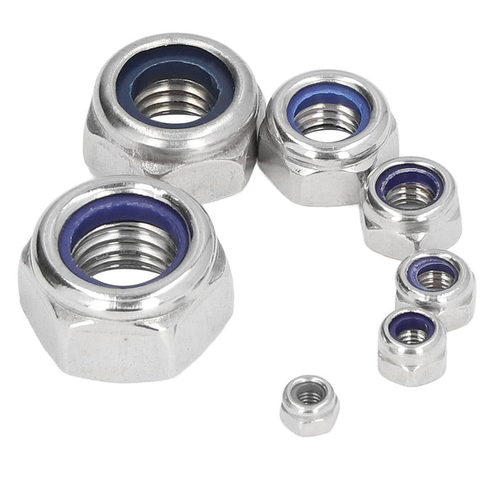 PK TOOL 150Pcs Nylon Insert Nylon Lock Nut Locknuts for Household METRIC