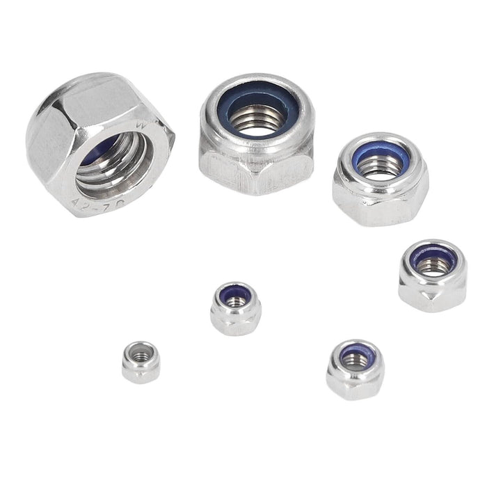 PK TOOL 150Pcs Nylon Insert Nylon Lock Nut Locknuts for Household METRIC