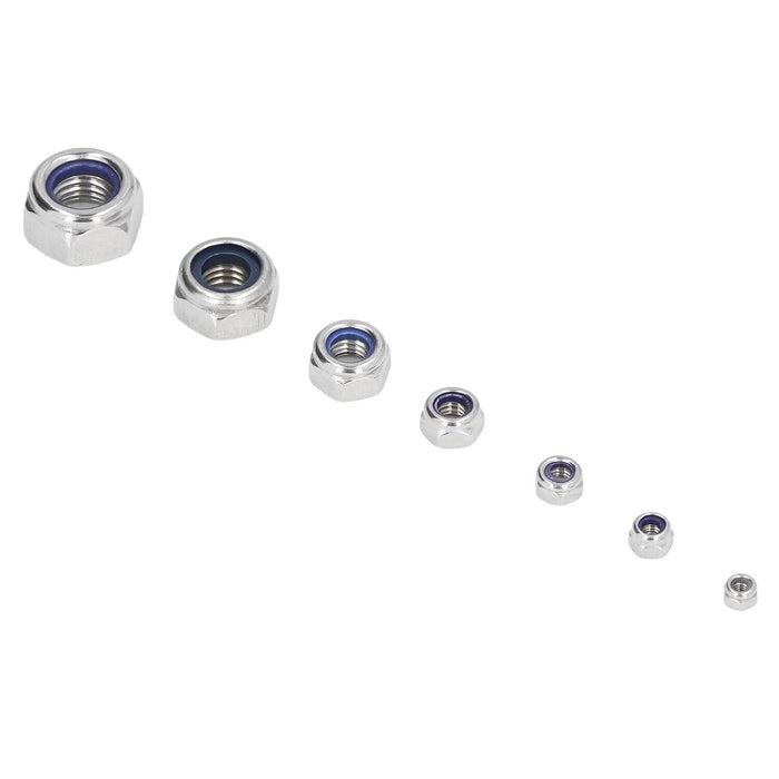 PK TOOL 150Pcs Nylon Insert Nylon Lock Nut Locknuts for Household METRIC