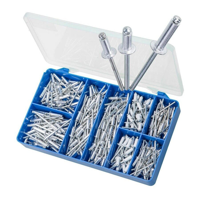 PK TOOL 300pc Aluminium Blind RIVETs ASSORTMENT KIT IN PLASTIC STORAGE CASE- NEW