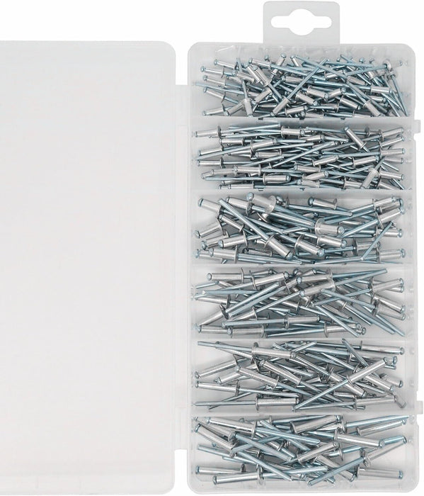 PK TOOL 300pc Aluminium Blind RIVETs ASSORTMENT KIT IN PLASTIC STORAGE CASE- NEW