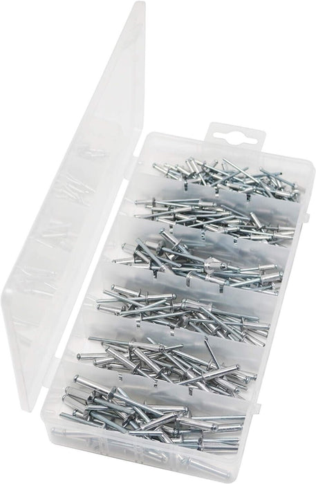 PK TOOL 300pc Aluminium Blind RIVETs ASSORTMENT KIT IN PLASTIC STORAGE CASE- NEW