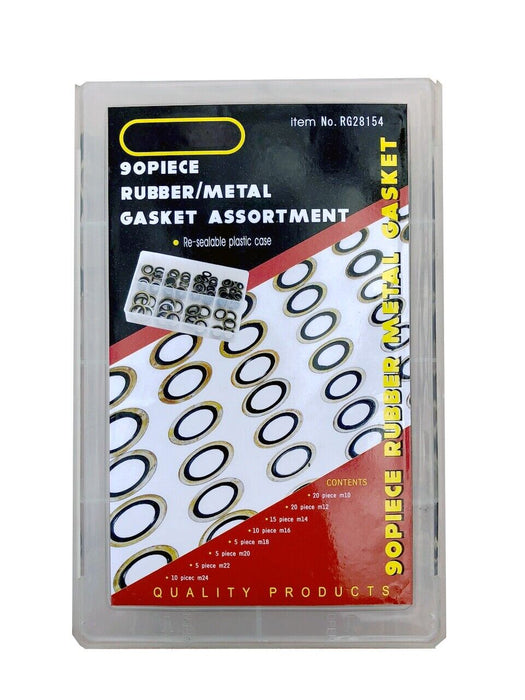 PK TOOL 90Pcs Bonded Seal Washers Dowty Washers Zinc Plated Assorted Set Kit AU