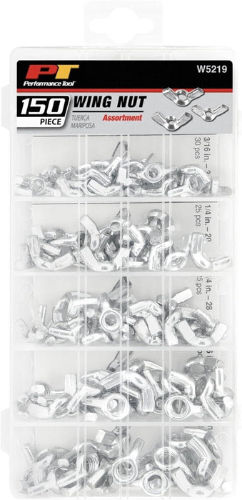 PK TOOL METRIC WING NUT ASSORTMENT GRAB KIT ZINC PLATE 150 PCS ( KIT 2)