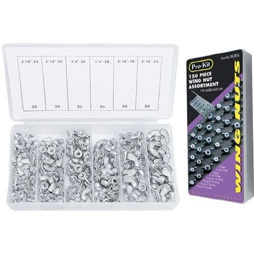 PK TOOL METRIC WING NUT ASSORTMENT GRAB KIT ZINC PLATE 150 PCS ( KIT 2)