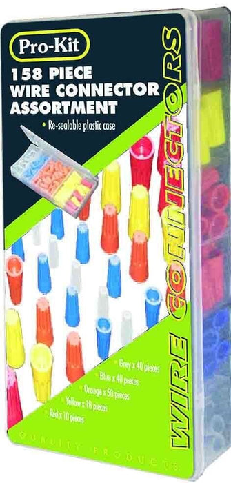 PK TOOL 158pc Wire Twist Connectors 22-14 AWG Caps Nuts Assortment Kit Set