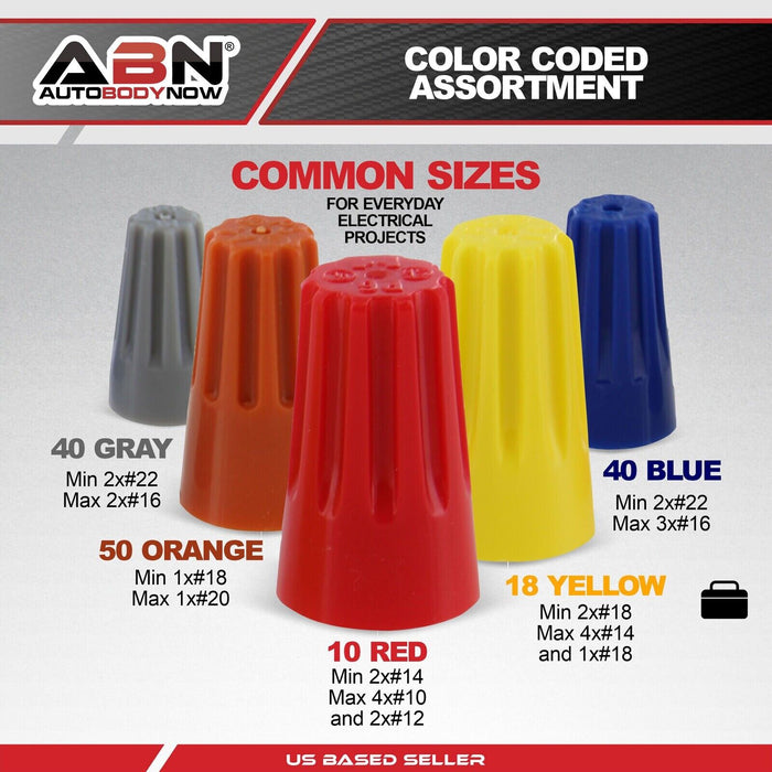 PK TOOL 158pc Wire Twist Connectors 22-14 AWG Caps Nuts Assortment Kit Set