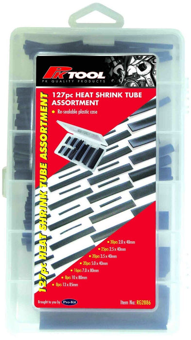 PK TOOL 127PC Heat Shrink Tubing Shrinkable Tube Assortment Kit Wrap Wire