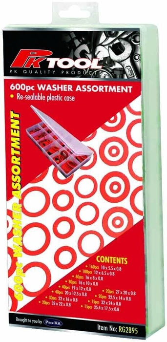 600pc Red Vulcanised Fibre Washer Gasket 12 Size Round Insulation Paper Plumbing