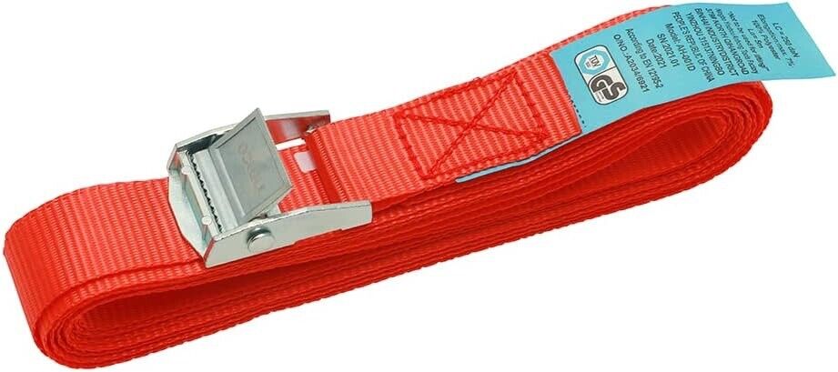 Loadmaster 2PCS 38mm 2.5M 350kg Motorcycle Cam Buckle Set with S & D Hooks