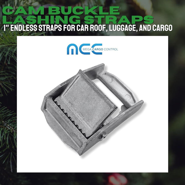 Loadmaster 2PCS 38mm 2.5M 350kg Motorcycle Cam Buckle Set with S & D Hooks