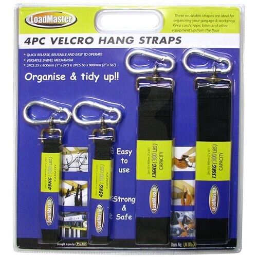 LoadMaster 4PC HANG ALL STRAPS Black Multi-Purpose Strap Fully Adjustable