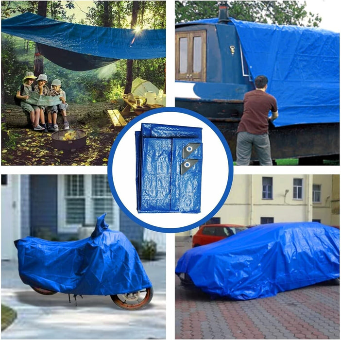 Heavy Duty Tarpaulin Waterproof Cover Shelter Camping Car Weatherproof Blue Tarp