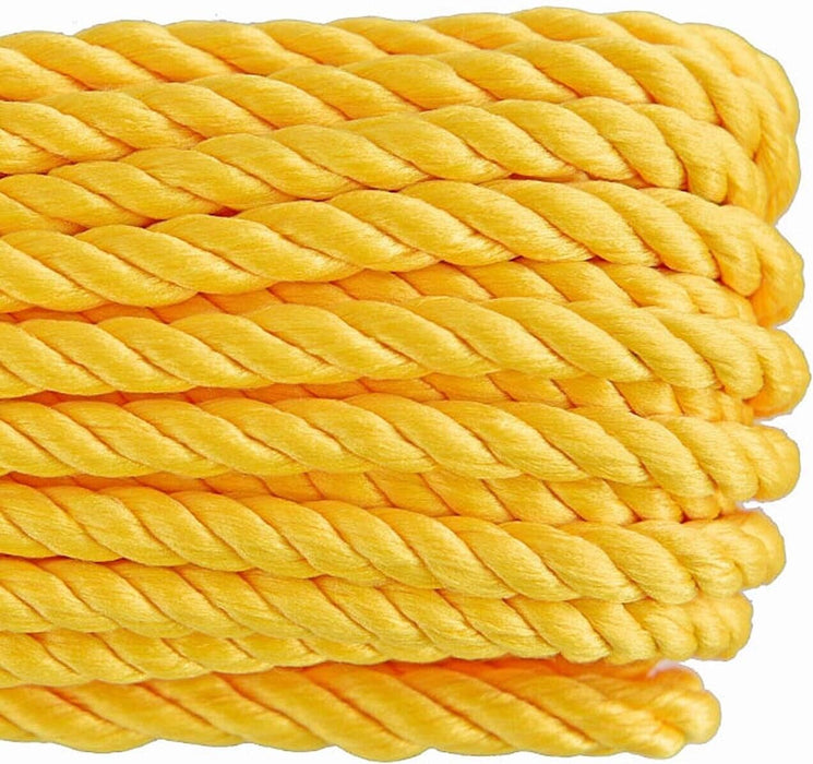 Strong Multi-Purpose Rope 8mm x 20m | Twisted Chord Poly Rope |Yellow Hi-Vis | A