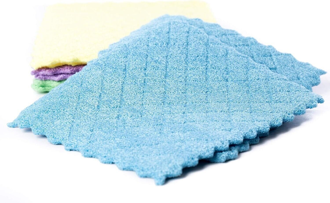 10 x Microfibre Sponge Cleaning Cloth Kitchen Glass Towel Wipes Dust Dish Cloths