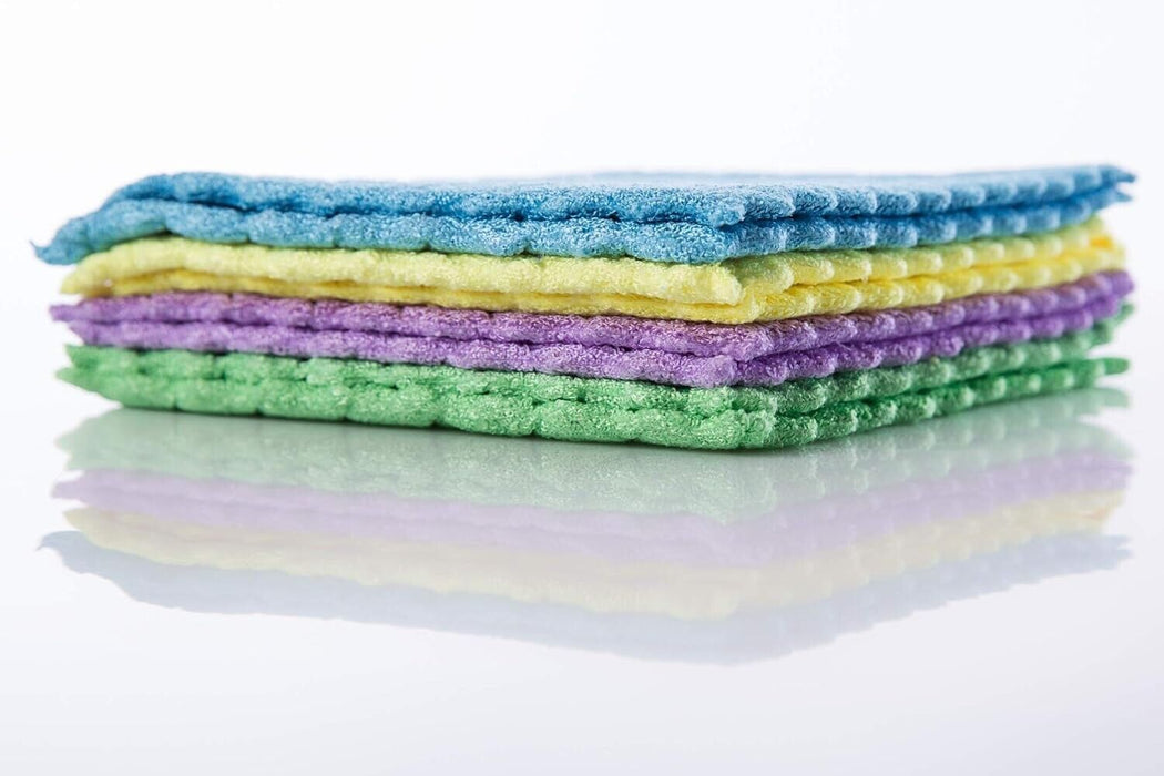 10 x Microfibre Sponge Cleaning Cloth Kitchen Glass Towel Wipes Dust Dish Cloths