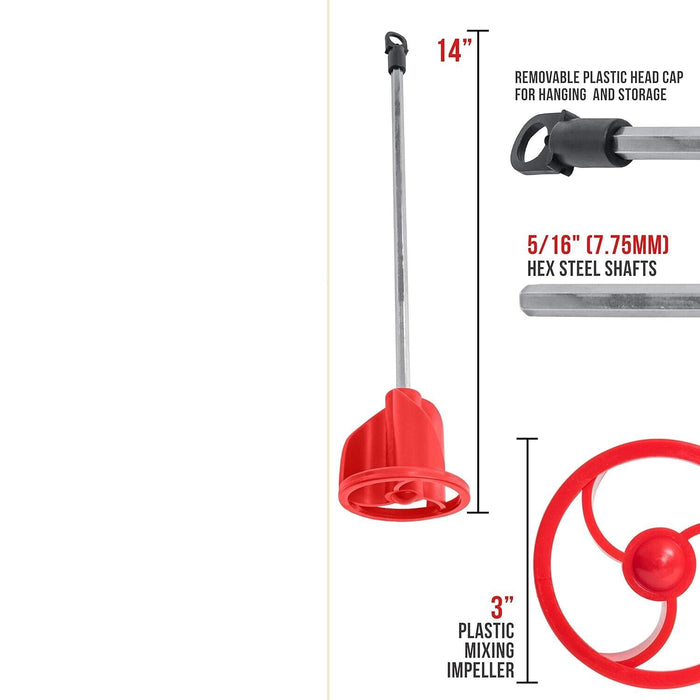 Resin Mixer Epoxy Mixer and Paint Mixer Drill Attachment Paint Stirrer Mud Mixer - FISHER DISCOUNT