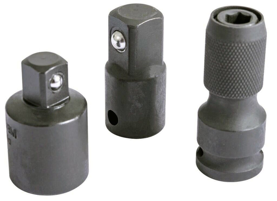 3PC 1/2-1/4Dr Hex Drill Chuck Change Socket Adapter For Impact Wrench