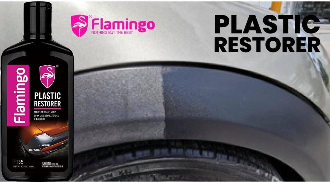 Flamingo Plastic Bumper & Trim Restorer 300ml Restores Black & All Colour Trim