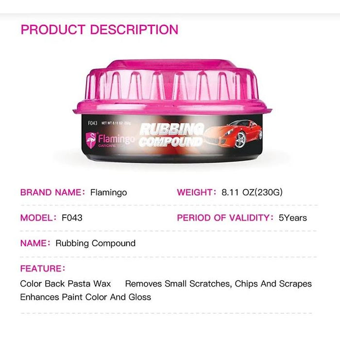 Flamingo Scratch Out Scratch And Swirl Remover Polishing Compound 230g 615011