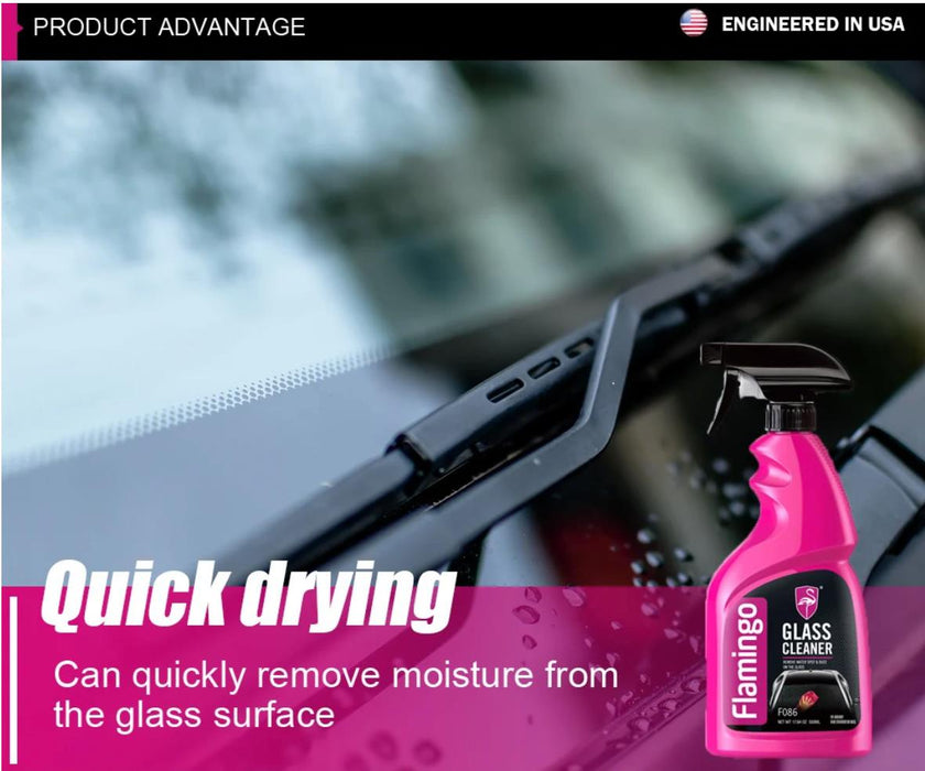 Flamingo Glass Cleaner 500ml Windows Windscreen Mirrors Car & Household