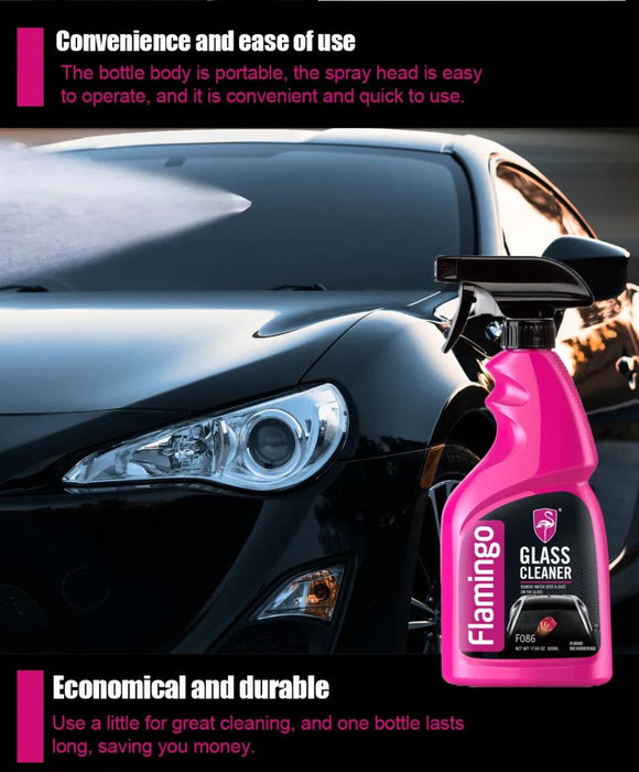 Flamingo Glass Cleaner 500ml Windows Windscreen Mirrors Car & Household