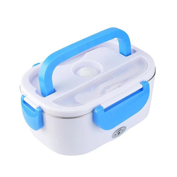 12/24V Portable Electric Heated Plug Heating Lunch Box Bento Food Warmer BLUE