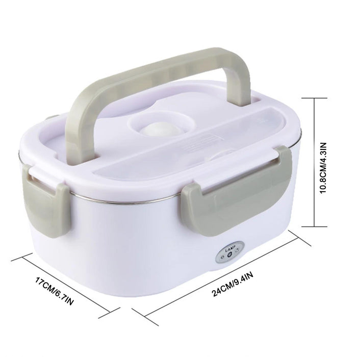 12/24V Portable Electric Heated Plug Heating Lunch Box Bento Food Warmer BLUE