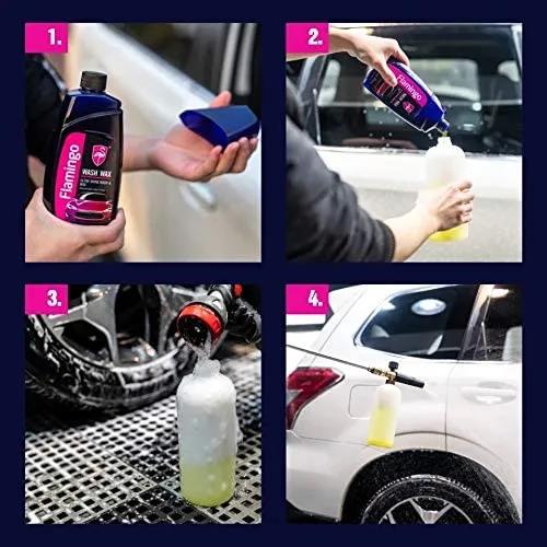 Flamingo Car Wash & Wax 500ml Premium Ultra Shine Carnauba Advanced Formula
