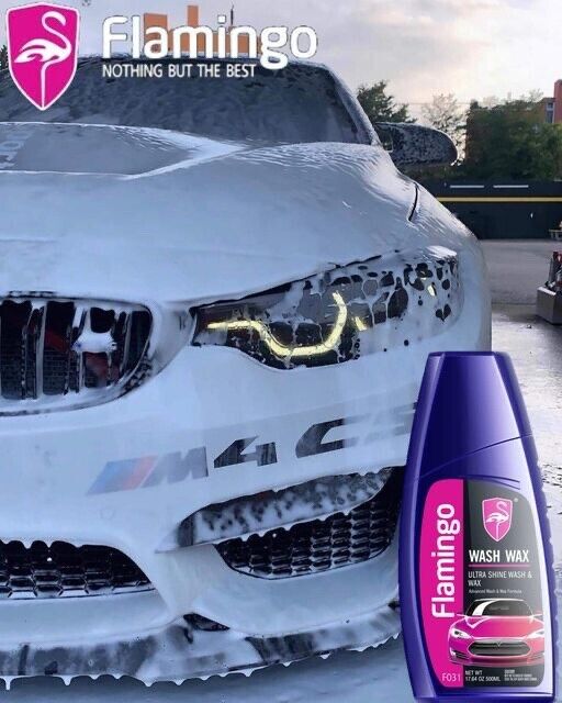 Flamingo Car Wash & Wax 500ml Premium Ultra Shine Carnauba Advanced Formula