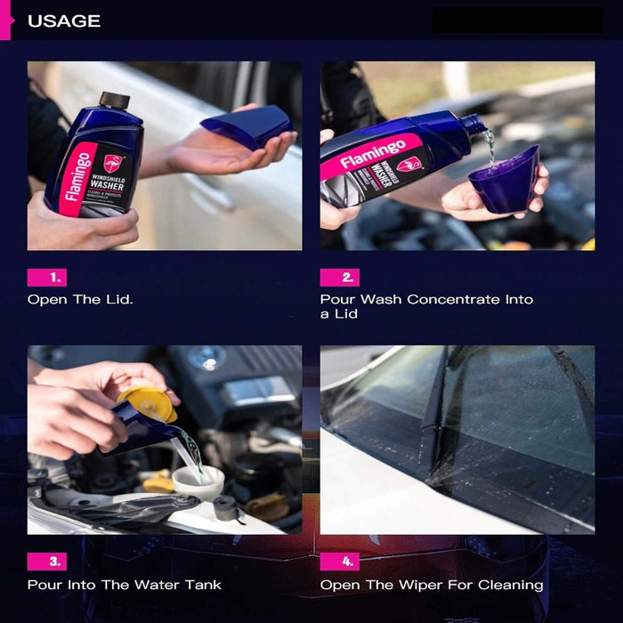 Flamingo Windscreen Washer Fluid Additive 500ml Concentrate Rain Repellent