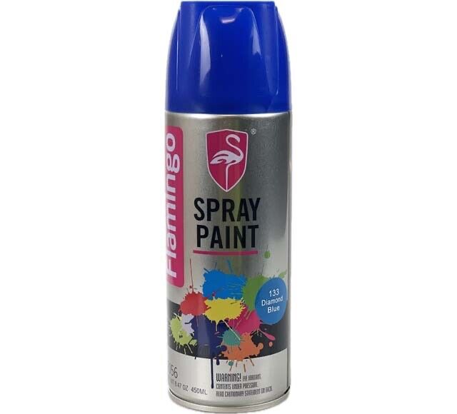 FLAMINGO Gloss Enamel Ultra DIAMOND Blue Aero Spray Paint Can 450ML Wattyl