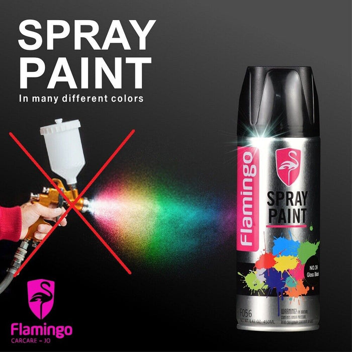 FLAMINGO Gloss Enamel Ultra DIAMOND Blue Aero Spray Paint Can 450ML Wattyl