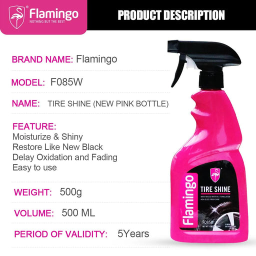 FLAMINGO  Shine Tyre King Elite Gloss Spray Silicone Rich Gloss 500ml x1 - FISHER DISCOUNT