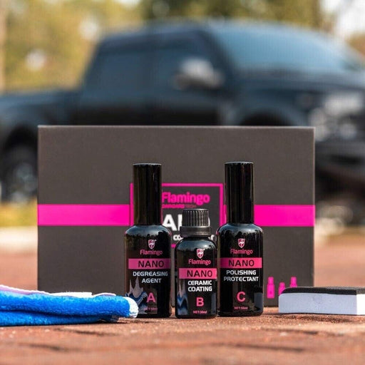 FLAMINGO Crystal High Gloss & Super Lyophobic Ceramic Coating Kit UV Protection - FISHER DISCOUNT
