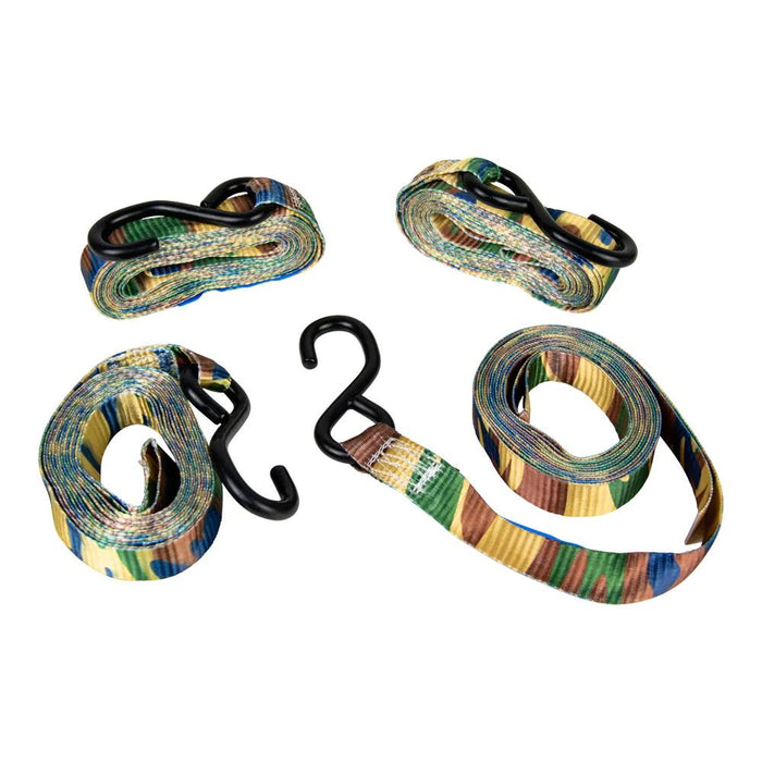 Monkey Grip Camouflage Ratchet Tie Down 450KG Capacity 4M x 25mm - 4 Pack