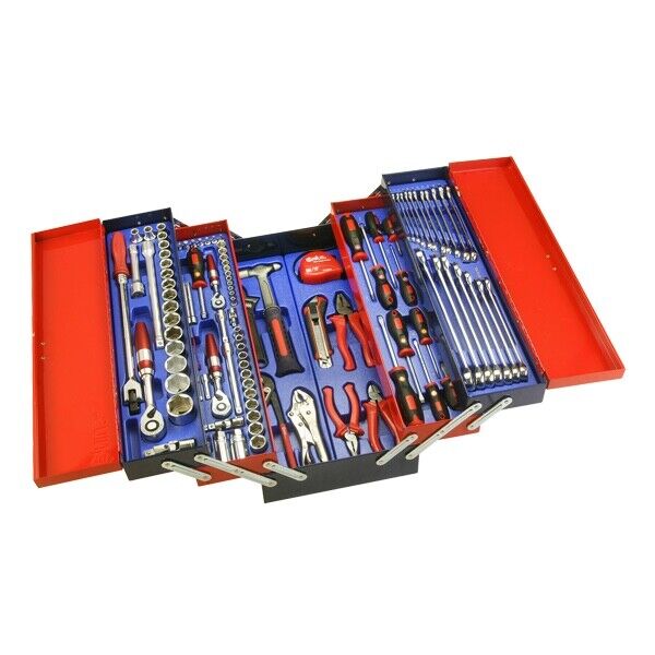 Genius Tools 114 Piece 1/4”, 3/8” & 1/2” Dr Metric Mechanic Tool Set MADE TAIWAN