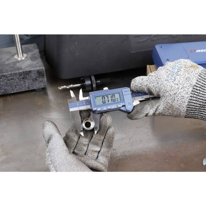 DASQUA IP67 Splash-Proof Digital Caliper (0-200mm / 0-6")(Super Big Screen)