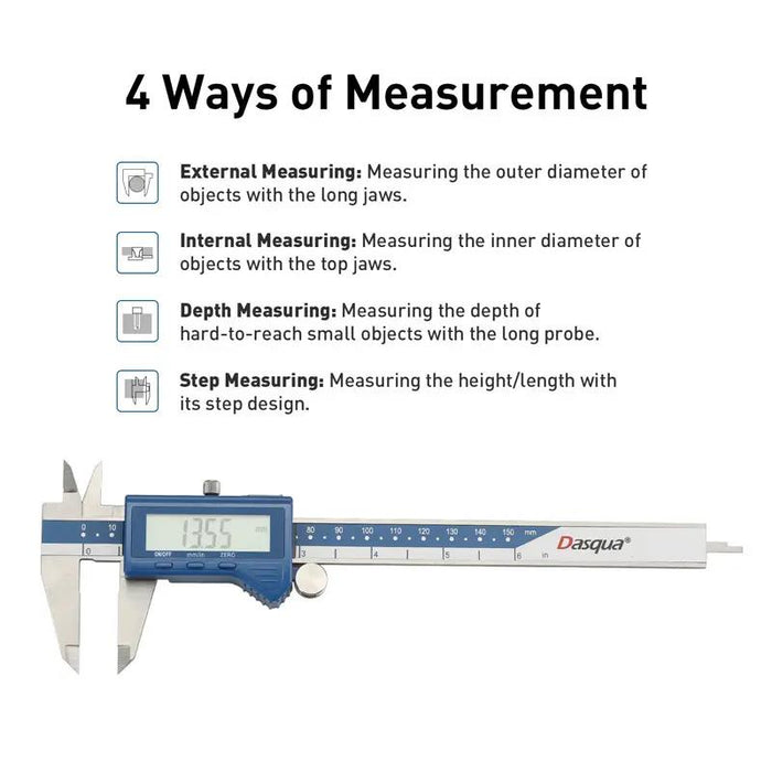 Dasqua 1804-1075  IP54 Water Resistant Digital Vernier 0-300mm Caliper 0.01mm