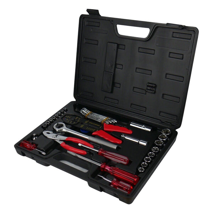 TOOLKING 69PC Hand Tool Kit With Compact Case sockets screwdrivers wrenches