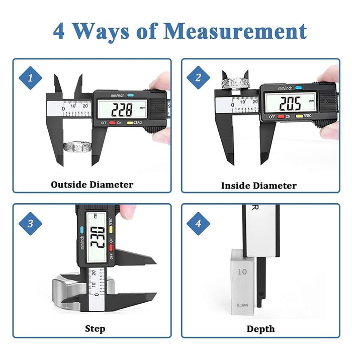 PK TOOL Electronic LCD Digital Display Vernier Caliper Gauge Tool Lightweight